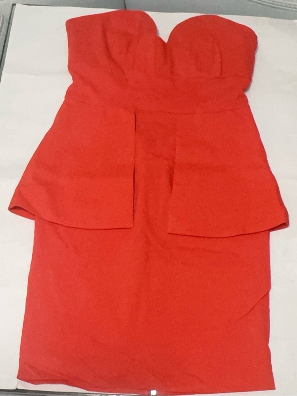 Caribbean Queen strapless orange dress,